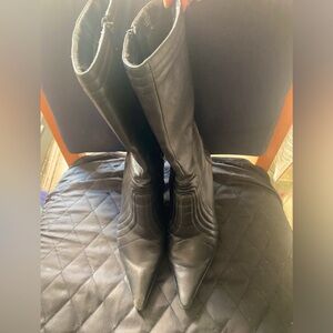 Women’s black leather boots